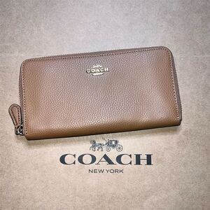 COACH Brown Leather Wallet w Gold Hardware AUTHENTIC